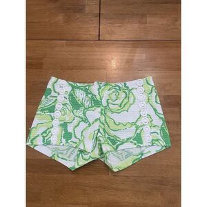 Lilly Pulitzer Cotton‎ Green 'Liza' Shorts Size 000